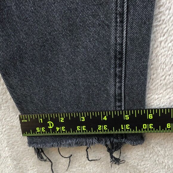 PacSun Womens Jeans Sz 26 Ultra High Rise Slim Skinny Leg Black Denim Distressed - Picture 8 of 16